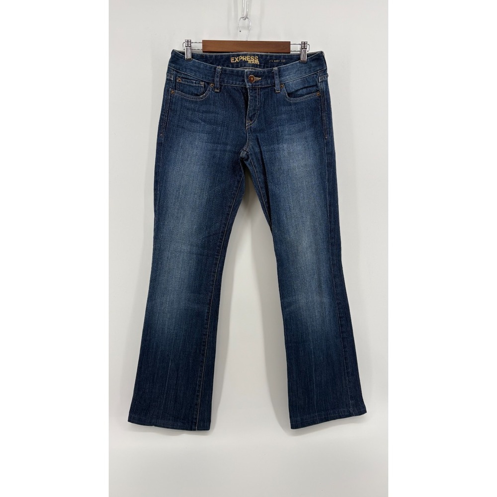 Express Bootcut Jeans Womens‎ 8R Blue Denim Faded Stretch 5-Pocket L-A Boot Cut